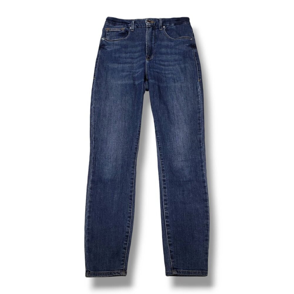 Good American Good Legs Skinny Jeans Womens 8 High Rise Distressed
